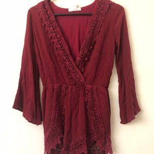 Maroon Romper